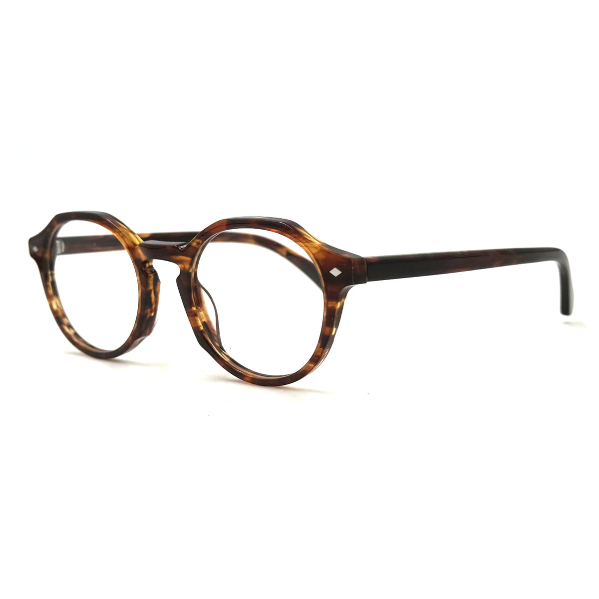 MiGAFAS CRM5150   Havana Boston acetate eyeglasses, three-quarter view