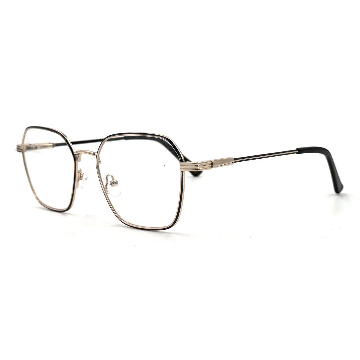 MiGAFAS XK4768 Black metal Butterfly eyeglasses three-quarter view