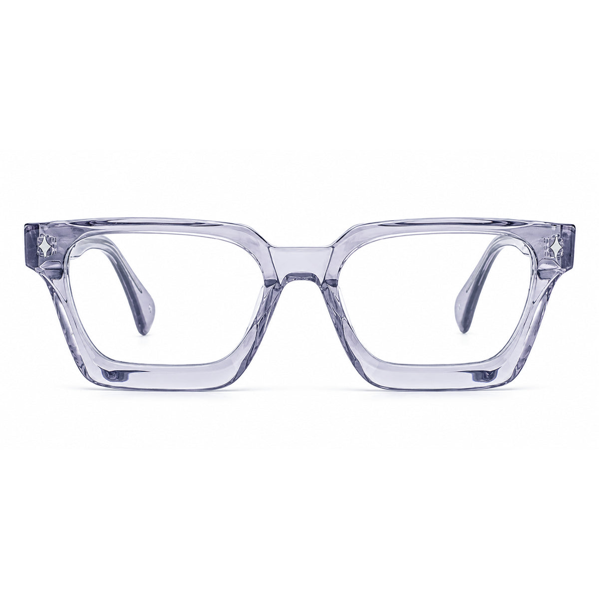 MiGAFAS E4413 Gray acetate square eyeglasses front view
