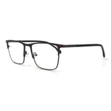 MiGAFAS XK4765 Brown Metal browline eyeglasses three-quarter view