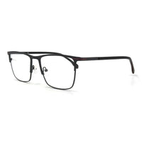 MiGAFAS XK4765 Brown Metal browline eyeglasses three-quarter view
