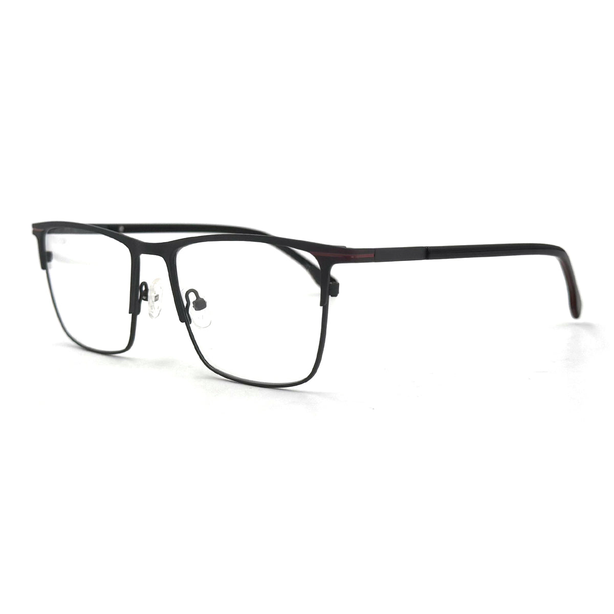 MiGAFAS XK4765 Brown Metal browline eyeglasses three-quarter view