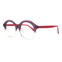 MiGAFAS 87038 round acetate prescription eyeglasses, three-quarter view