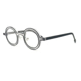 MiGAFAS 87903 round acetate prescription eyeglasses, three-quarter view