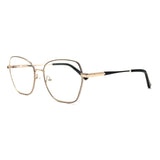 MiGAFAS XK4714 Black metal geometric butterfly eyeglasses three-quarter view