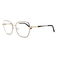 MiGAFAS XK4714 Black metal geometric butterfly eyeglasses three-quarter view