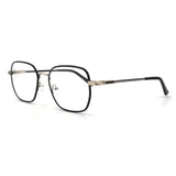 MiGAFAS XK4769 Black metal square eyeglasses three-quarter view
