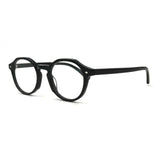 MiGAFAS CRM5150 black Boston acetate eyeglasses, three-quarter view