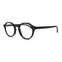 MiGAFAS CRM5150 black Boston acetate eyeglasses, three-quarter view