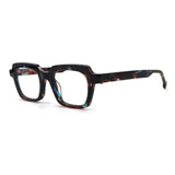 MiGAFAS CRM5140 Havana square acetate prescription eyeglasses, three-quarter view