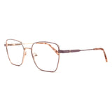 MiGAFAS XK4715 Rose Gold metal geometric butterfly eyeglasses three-quarter view