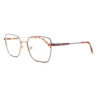 MiGAFAS XK4715 Rose Gold metal geometric butterfly eyeglasses three-quarter view