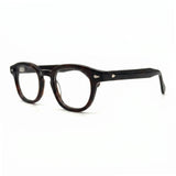 MiGAFAS F6676 Havana Boston acetate prescription eyeglasses, three-quarter view
