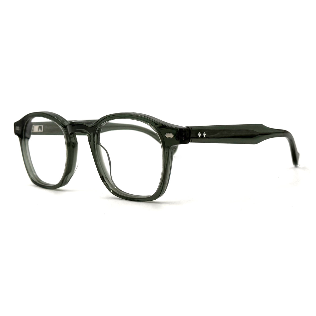 MiGAFAS F6862 Green acetate and metal Crown eyeglasses,three-quarter view