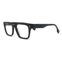 MiGAFAS QSZ7124 Black square acetate prescription eyeglasses, three-quarter view