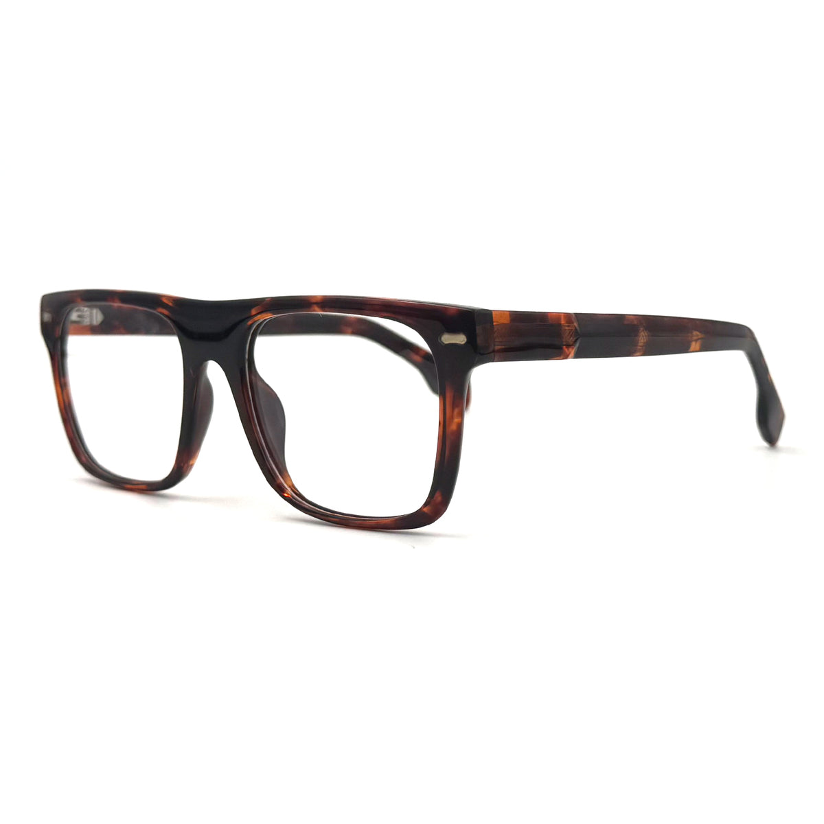 MiGAFAS QSZ5819 Havana Wellington acetate prescription eyeglasses, three-quarter view