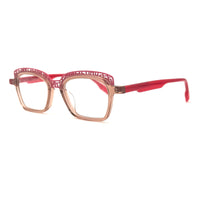 MiGAFAS 87965 cat-eye acetate prescription eyeglasses, three-quarter view