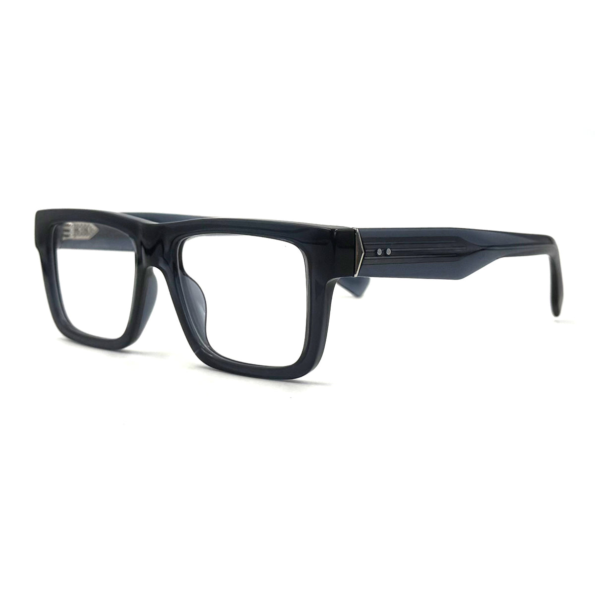 MiGAFAS QSZ5612 navy rectangular acetate glasses, three-quarter view