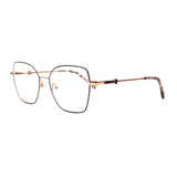 MiGAFAS XK4712 Rose Metal TR90 geometric butterfly eyeglasses front view