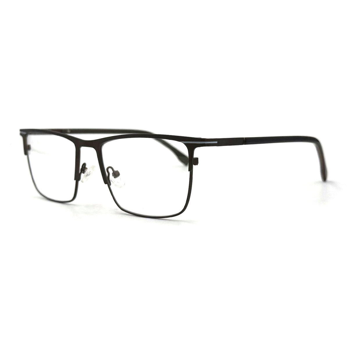 MiGAFAS XK4765 Black Metal browline eyeglasses three-quarter view