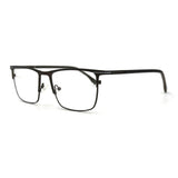 MiGAFAS XK4765 Black Metal browline eyeglasses three-quarter view