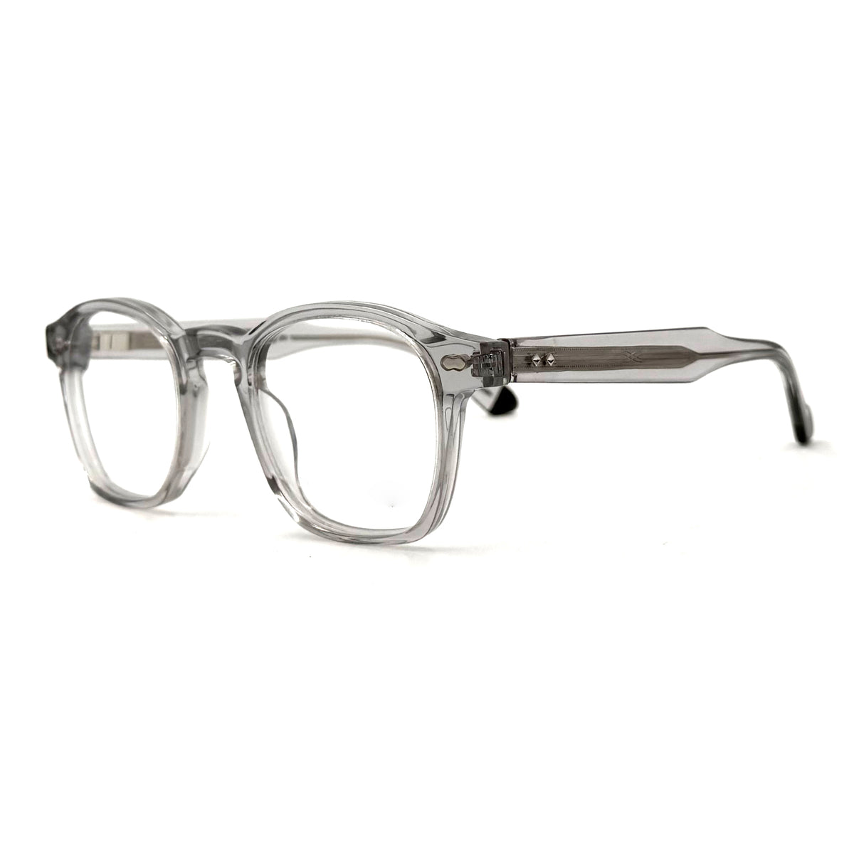 MiGAFAS F6862 Transparent acetate and metal Crown eyeglasses,three-quarter view