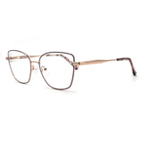 MiGAFAS XK4719 Rose Gold metal butterfly cat-eye eyeglasses three-quarter view