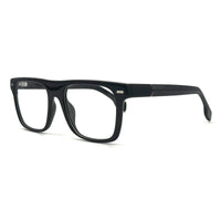 MiGAFAS QSZ5819 Black Wellington acetate prescription eyeglasses, three-quarter view