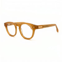 MiGAFAS F0116 Bronze Boston acetate prescription eyeglasses, three-quarter view