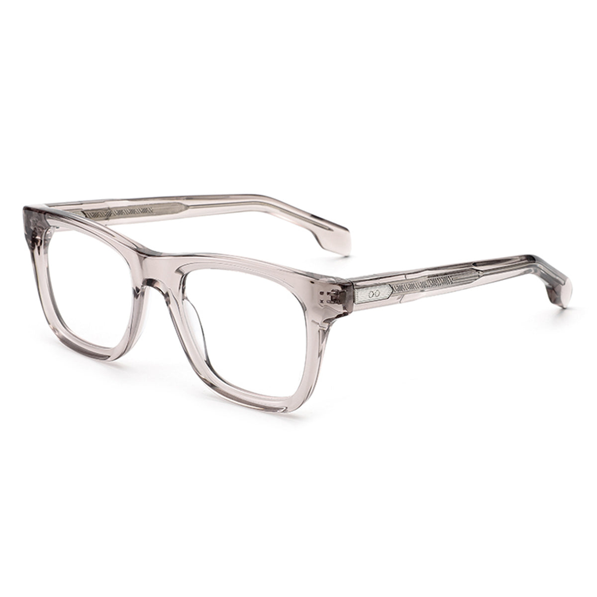 MiGAFAS E4430 Gray acetate rectangle eyeglasses three-quarter view