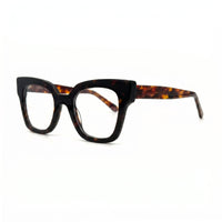 MiGAFAS FR6135 Havana butterfly acetate prescription eyeglasses, three-quarter view