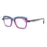 MiGAFAS 87965 cat-eye acetate prescription eyeglasses, three-quarter view