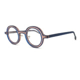 MiGAFAS 87903 round acetate prescription eyeglasses, three-quarter view