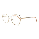 MiGAFAS XK4714 Rose Gold metal geometric butterfly eyeglasses three-quarter view