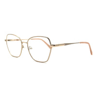 MiGAFAS XK4714 Rose Gold metal geometric butterfly eyeglasses three-quarter view