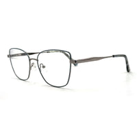 MiGAFAS XK4719 Blue metal butterfly cat-eye eyeglasses three-quarter view
