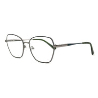 MiGAFAS XK4714 Green metal geometric butterfly eyeglasses three-quarter view