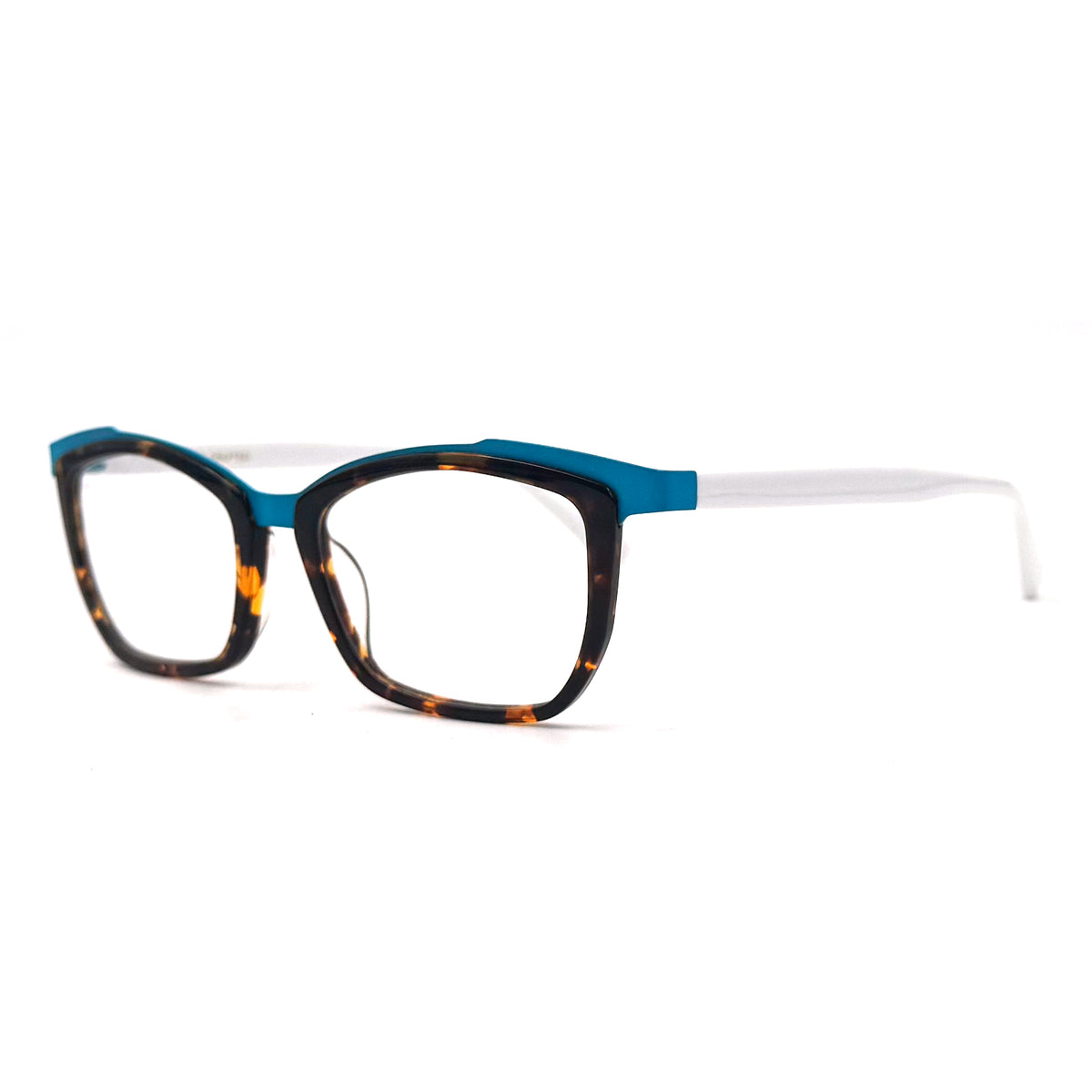MiGAFAS 87938 square acetate prescription eyeglasses, three-quarter view