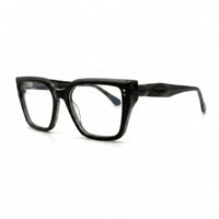 MiGAFAS F0320 Gray butterfly acetate prescription eyeglasses, three-quarter view