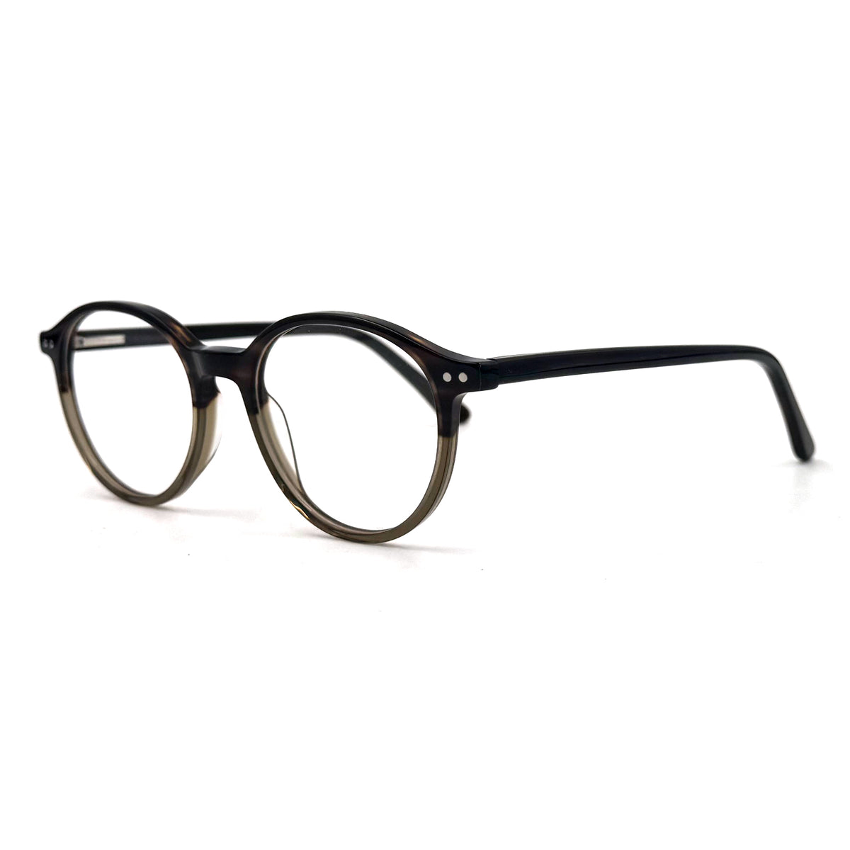 MiGAFAS EG3316  Havana Boston acetate prescription eyeglasses, three-quarter view
