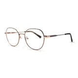 MiGAFAS XK4718 Gray Metal crown panto eyeglasses three-quarter view