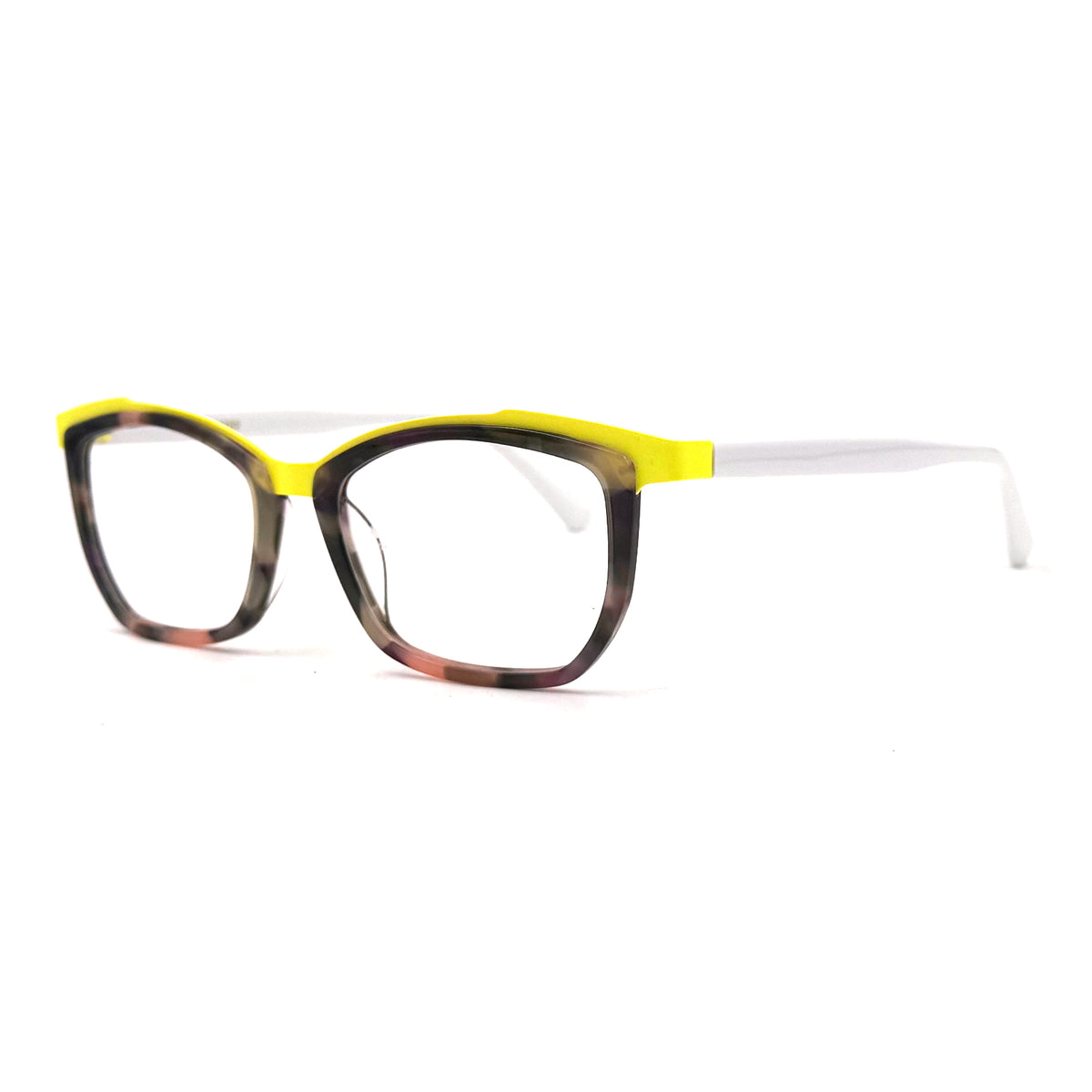 MiGAFAS 87938 square acetate prescription eyeglasses, three-quarter view