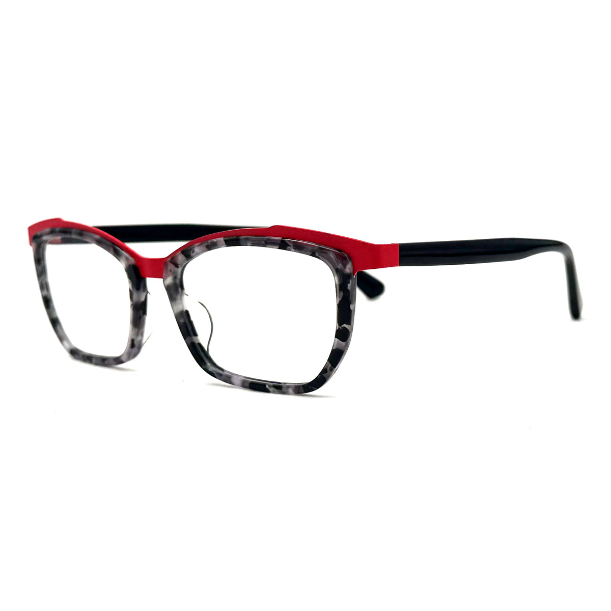 MiGAFAS 87938 square acetate prescription eyeglasses, three-quarter view