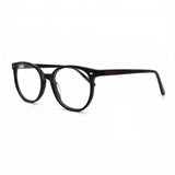 MiGAFAS FR6916 Black Wellington acetate prescription eyeglasses, three-quarter view