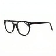 MiGAFAS FR6916 Black Wellington acetate prescription eyeglasses, three-quarter view