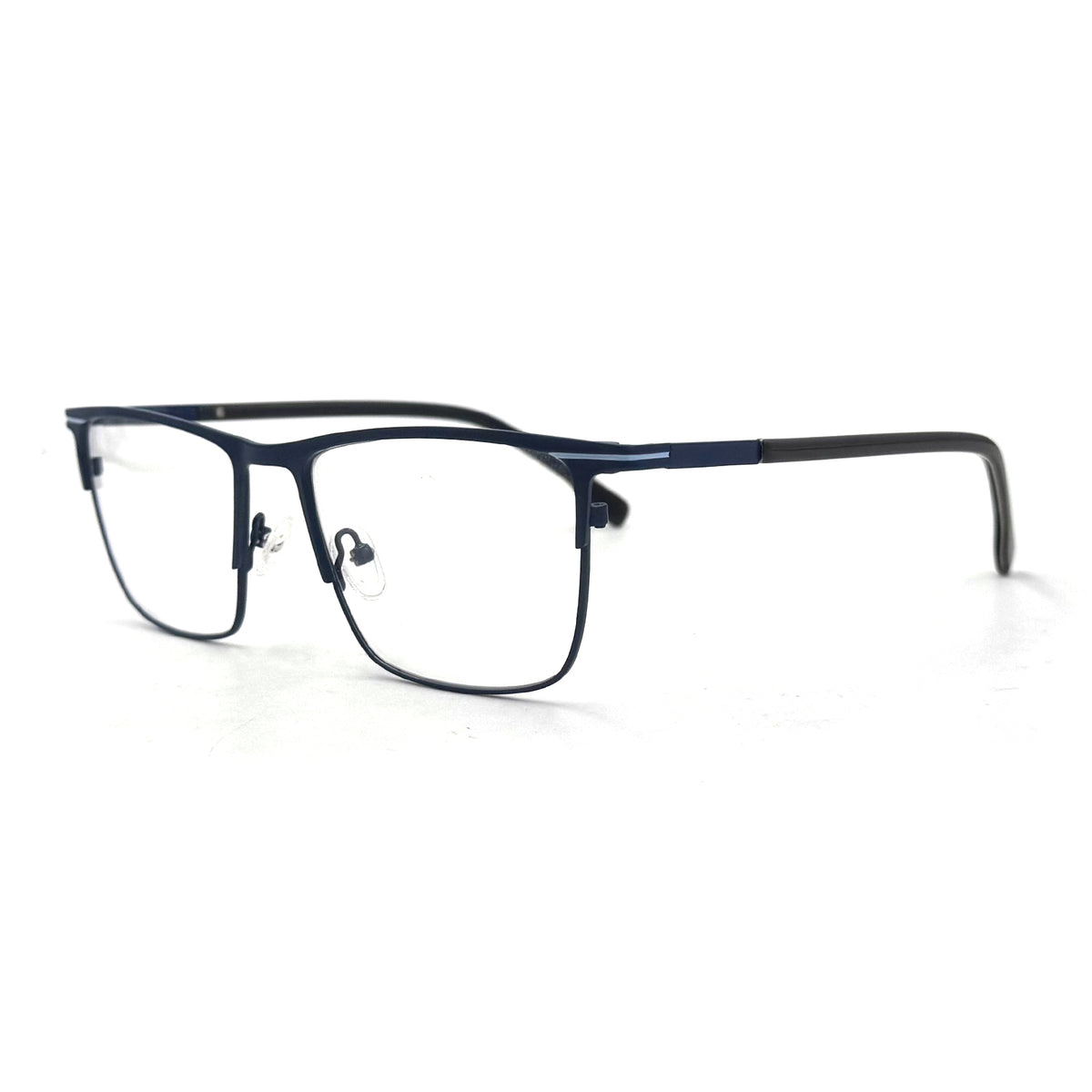 MiGAFAS XK4765 Navy Metal browline eyeglasses three-quarter view