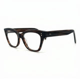 MiGAFAS F0139 Havana cat-eye acetate prescription eyeglasses, three-quarter view
