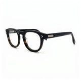 MiGAFAS F0116 Havana Boston acetate prescription eyeglasses, three-quarter view
