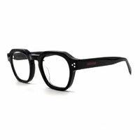 MiGAFAS FR6965 Black crown acetate prescription eyeglasses, three-quarter view
