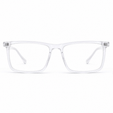 MiGAFAS E4436 Transparent square acetate prescription eyeglasses, front view